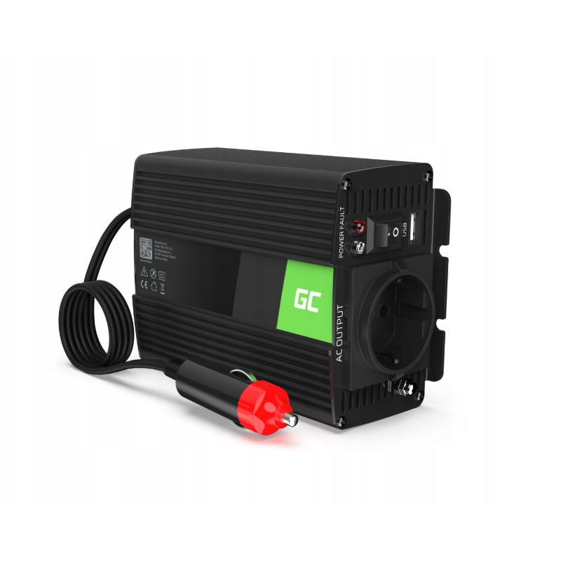 GREEN CELL PRZETWORNICA SAMOCHODOWA 24V NA 230V 150W/300W INWERTER NAPIĘCIA